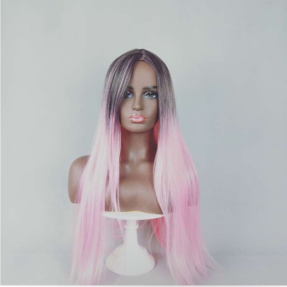 💗 20 inch long pastel pink ombré wig - Picture 2 of 8